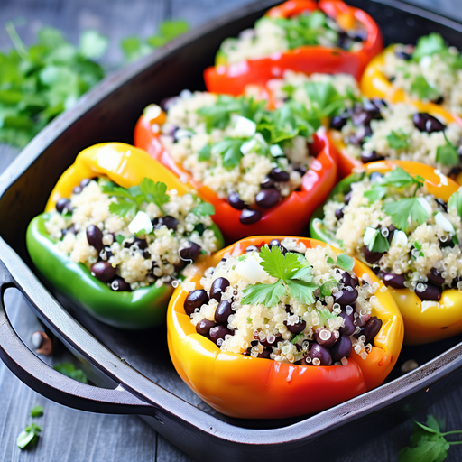 Quinoa and Black Bean Stuffed Peppers